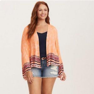 Torrid- Border Print Gauze Kimono